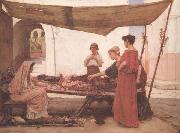 John William Waterhouse A Flower Stall (mk41) china oil painting reproduction